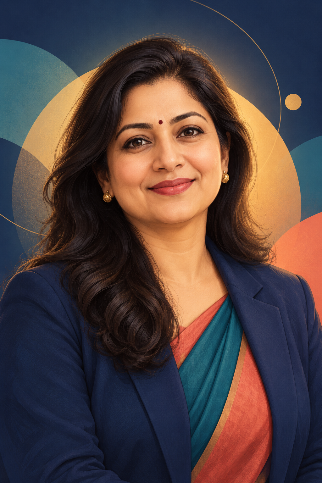 Editorial illustration representing Poornima, ULETAP’s HR and placement support lead